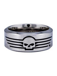 Harley-Davidson Stainless Steel Skull Line Ring