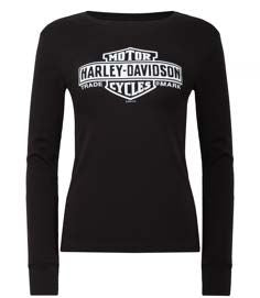 Harley-Davidson Ladies Elongated B&S Long Sleeve Tee