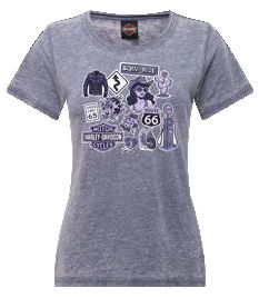 Womens Tees Shirts: Harley-Davidson Collage Ladies Dealer Tee