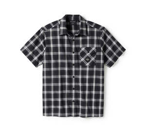 Tees Shirts: Harley-Davidson Staple Short Sleeve Plaid Men's Shirt