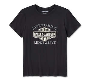 Womens Tees Shirts: Harley-Davidson Ladies Bling "Live to Ride" Tee