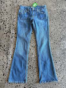 Mid Blue Low Waist Denim Jeans - S