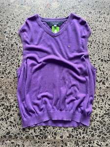 Knits: Purple Tommy Hilfiger Knit Vest - 2XL