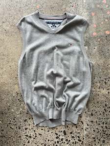 Knits: Tommy Hilfiger Light Grey Vest - Large