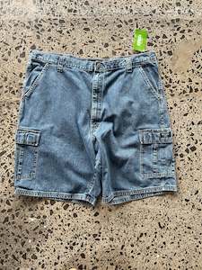 Jorts: Wrangler Dark Stone Wash Jorts - 42W