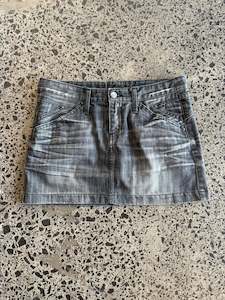 Mini Skirts: Black Denim Mini Skirt - M