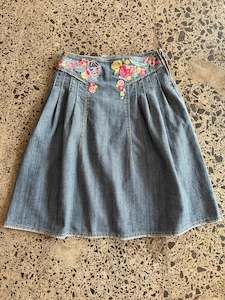 Mini Skirts: Embroidered Mini Skirt - S