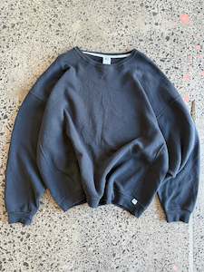 Hoodies: Black Russell Blank Crewneck Jumper - 4XL