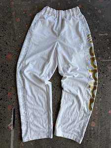Trackies: Women's White & Gold Adidas Trackies - M/L
