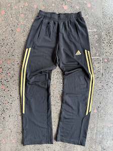 Trackies: Women's Black & Gold Striped Adidas Trackies - XS