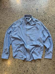 Thursday Drops: Striped Blue & White Dior Button Up Shirt - L