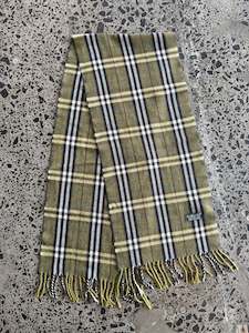 Green Burberry Wool Scarf