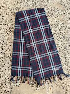 Navy Wool Burberry Scarf
