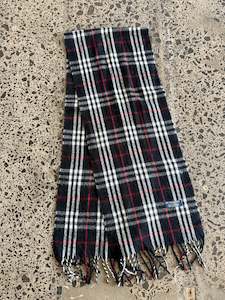 Black Wool Burberry Scarf