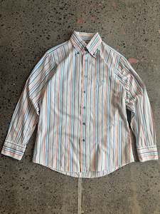 Striped Burberry Button Up Shirt - L/XL