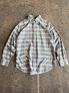 Dress Shirts: Grey Checkered Tommy Hilfiger Button Up Shirt - M