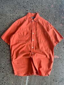 Orange Ralph Lauren Polo Button Up Shirt - M