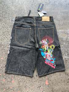 Y2k Denim: Baggy y2k Black Parish Jorts - 38W (XL)