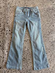 Branded Tops Hoodies And Outerwear: Light Blue Embroidered Low Waist Jeans - XS