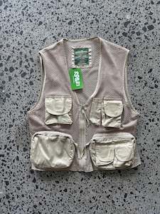 Utility Vests: Beige Tactical Fishing Utility Vest - L