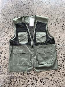 Green & Black Utility Vest - Large