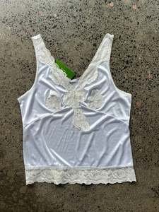 Light Blue Cami with Lace Pattern - XL