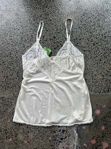 Womens Wear: Light Beige Silky Lace Cami - L