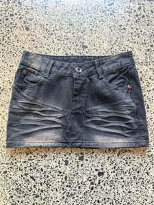 Mini Skirts: Black Sun Fade Mini Skirt - XS