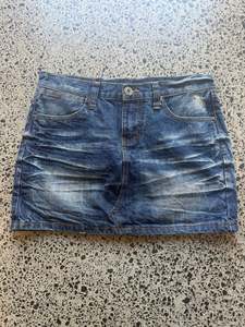 Mini Skirts: Blue Sun Fade Mini Skirt - M