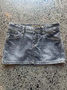 Grey Denim Mini Skirt - XS