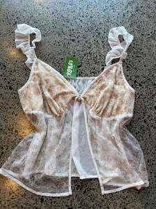Womens Wear: Fairycore Open Mesh Cami - XL