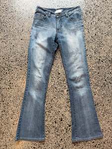 Jeans: ATF Dark Blue Low Waist Jeans - S