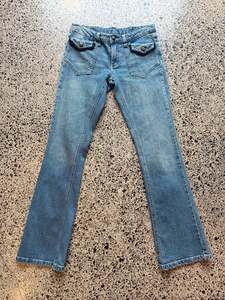 Blue Denim Low Waist Jeans - S