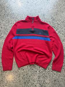 Chaps by Ralph Lauren 1/4 Zip Knit Jumper - XL