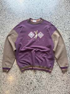 Hoodies: 90's Two-Tone Embroidered Golf Crewneck Jumper - XL