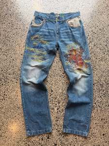 Hottest Items Right Now: Seku Japanese Embroidered Denim Jeans - 32W x 30L