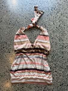 Striped Halter Neck Top - S/M