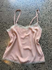 Womens Wear: Pink Cami with Lace Detailing - M