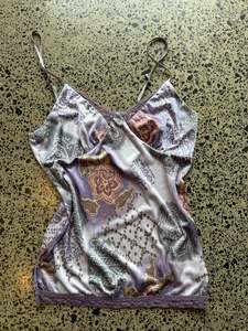 Purple Satin Fairy Top with Lace Detailing - S