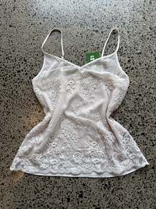 Floral Lace White Top - S