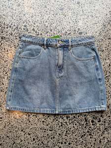 Mini Skirts: Light Blue Denim Mini Skirt - XS