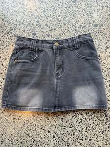 Mini Skirts: Black Denim Mini Skirt - XS