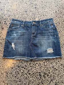 Mini Skirts: Dark Denim Mini Skirt - S