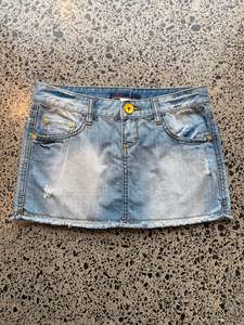 Mini Skirts: Light Denim Mini Skirt - XS