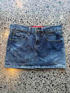 Mini Skirts: Kasina Korean Denim MIni Skirt - 2XS