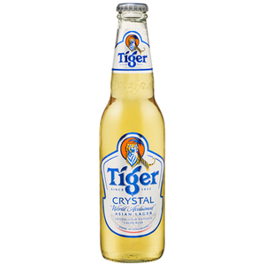 Products: Tiger Crystal Lager 330ml 12 pack bottles 4.5% alc/vol - Rolly Inn Liquor