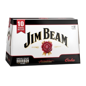 Products: Jim Beam Bourbon & Cola 4.8% alc/vol 10pk 330ml bottle - Rolly Inn Liquor