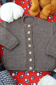 Natural Chunky 14 Ply Childs Cardigan P168