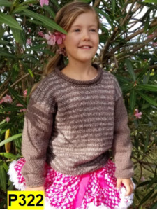 Children: Natural Chunky 14 Ply Childs Striped Jumper P322