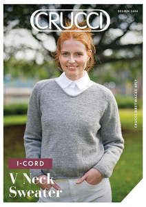 Crucci Knitting Pattern 2604 i-Cord V Neck Sweater